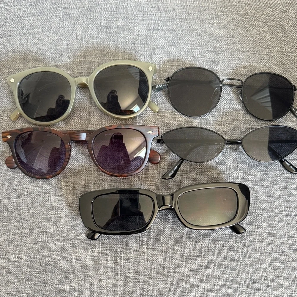 Stylish Sunglasses Set - Black, Brown, Olive